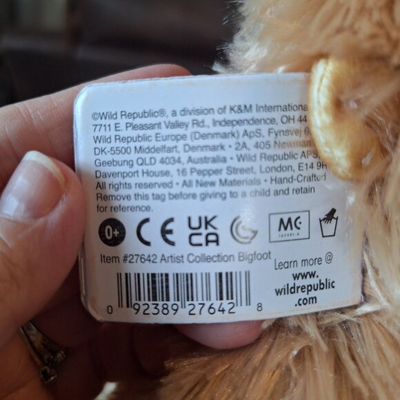 Wild Republic Artist‎ Collection Bigfoot Stuffed Animal Plush Toy 18 inches - Picture 9 of 15